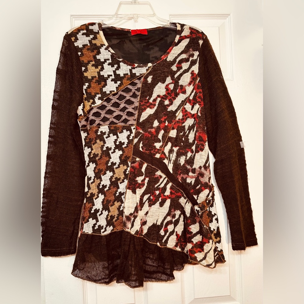 Lor Lux Sweater Brown Size Large Made In Paris NWT